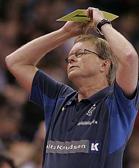 OPPGITT: Danmark-trener Ulrik Wilbek klarte ikke mane spillerne fram til seier.