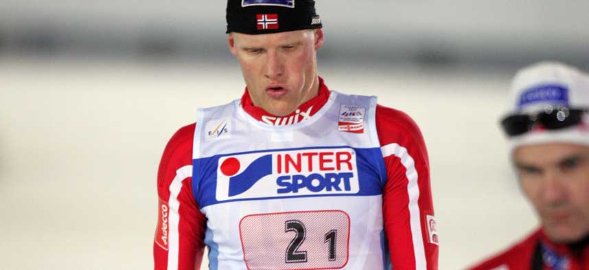 DEPPET: Tor Arne Hetland var sv�rt skuffet etter fallet som �dela de norske medaljesjansene p� lagsprinten.