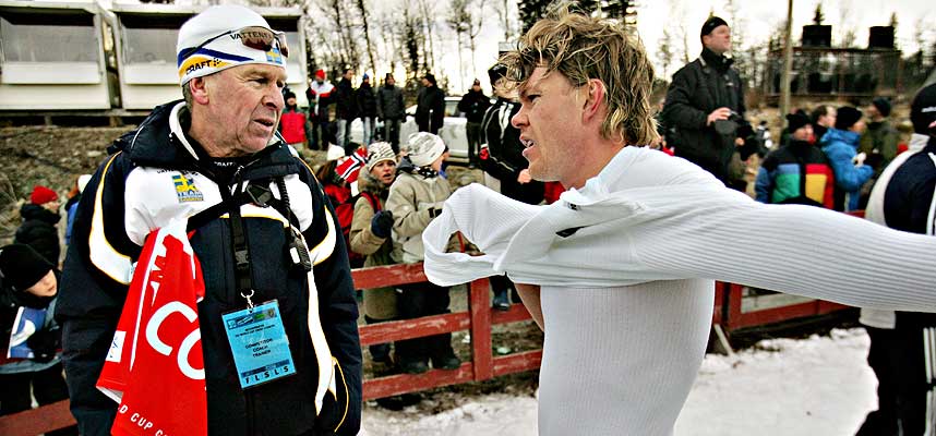 - BRA FORHOLD: Sveriges norske landslagssjef Inge Br�ten og l�per Mathias Fredriksson g�r godt overens, skal vi tro sistnevnte.