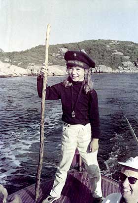 BÅTTUR: Åtte år gamle Ingrid med Pappa Mentz på Sørlandet.