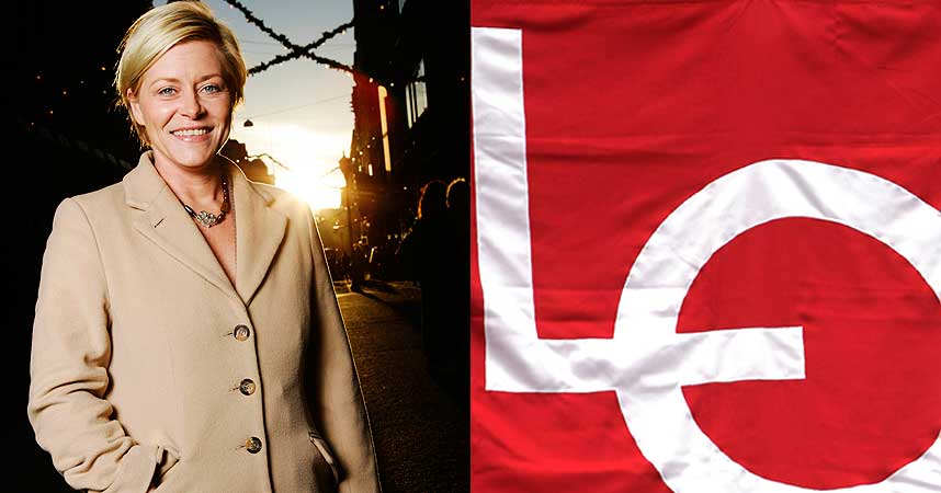 VIL OGS� HA LO-PENGER: Leder i Frp Siv Jensen vil ogs� gjerne ha LOs penger til � drive valgkamp for. Hun mener mange Frp-velgere er medlem i LO og ser det derfor som naturlig at partiet f�r sin del av kaka.