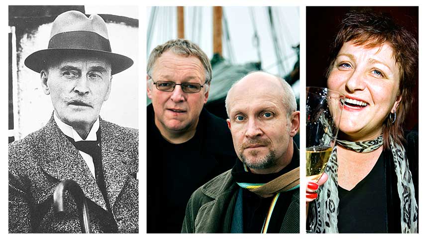 FOLKETS FOREL�PIGE FAVORITTER: Knut Hamsun har tre b�ker, Roy Jacobsen en, Lars Saabye Christensen to og Anne B. Ragde en blant de b�kene som forel�pig har f�tt mange stemmer i k�ringen av Norges beste bok.