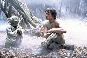 WHEN GONE I AM, THE LAST OF THE JEDI YOU WILL BE:  Yoda er d�rlig p� grammatikk og god til undervise i Jedi-filosofi.