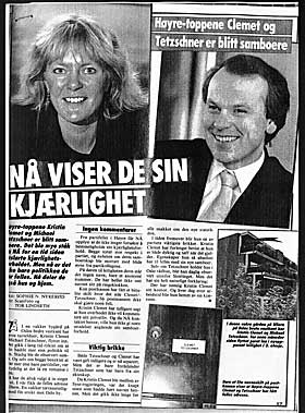 - HELT HINSIDES: Artiklene som N� trykket om Michael Tetzschner og meg var ren grafsing, sier Kristin Clemet i dag.