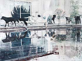 ... til � male bilder av  mennesker, dyr og  vann - som forteller historier (�The Pool #2�).
