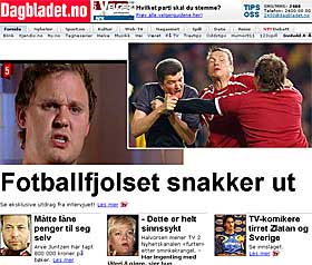 EKSPERIMENTELL: Dagbladet.nos seniordesigner Morten M.  Lar�d mener Dagbladet.nos styrke er viljen til � pr�ve nye ting, som blant annet � eksperimentere med store bilder og titler.