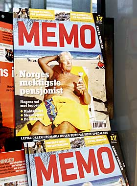 ET SKRITT TIL H�YRE: Men nyhetsmagasinet Memo t�lte ikke m�tet med markedskreftene.