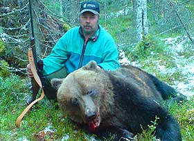 MANGLET EN HOGGTANN: Bj�rnen som s�ndag angrep to jegere i Lillh�rdal i Sverige hadde sv�rt d�rlige tenner.