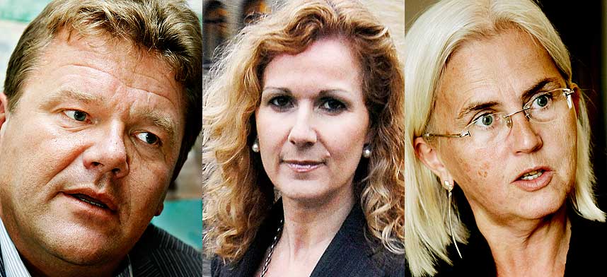 HVEM AV DEM M� G�?: If�lge Dagbladets sentralt plasserte kilder vil minst �n statsr�d m�tte forlate sin post i n�r framtid. Utdanningsminister �ystein Djupedal og milj�vernminister Helen Bj�rn�y nevnes som de mest sannsynlige kandidatene til � m�tte g�. Spekulasjonene har ogs� omfattet barne- og familieminister Karita Bekkemellem, men slik det ser ut n� gjelder utskiftingen bare SV-statsr�dene.