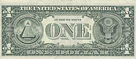 PÅ DOLLARSEDDEL: Ifølge konspirasjonsteorien var flere amerikanske toppfolk, som Thomas Jefferson, med i Illuminatus. Roosevelts New Deal ble markert med symbolet, hevdet de, og New Deal var ikke annet enn et forsøk på å realisere Illuminatus' forsøk på å ta over verden.
