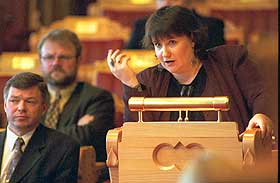 MILJØVERNMINISTER: Fra 1997 til 2000 var Guro Fjellanger miljøvernminister i Kjell Magne Bondeviks regjering.