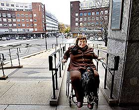 I FULL FART: Guro Fjellanger på full fart opp rampa i Oslo rådhus.