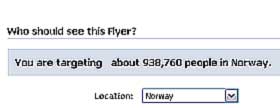938 760: Nesten en million nordmenn er registrert p� Facebook, viser nettstedets eget annonseverkt�y. Faksimile: Dagbladet.no
