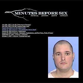 DEAD MAN WWW-ALKING: Rikmannss�nnen Thomas Whitaker er d�mt for � ha st�tt bak drap p� moren og broren, samt � ha skadet faren sin alvorlig. Motivet skal ha v�rt en millionarv. Han blogger fra �Death Row�.