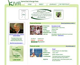 UTFORMET SOM ET NETTSAMFUNN: Kiva.org lar deg bli kjent med l�negivere og l�netakere og f�lge historikken til den enkelte.