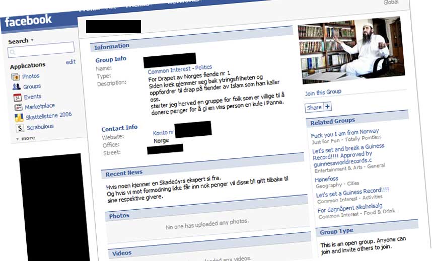 S�KER �SKADEDYRSEKSPERT�: Her blir nordmenn oppfordret til � betale inn penger til et kontonummer for � f� noen til � sette ei kule i panna p� noen, etter alt � d�mme Mullah Krekar. (Teksten ble sent i kveld endret til noe mer sp�kefulle ordelag).