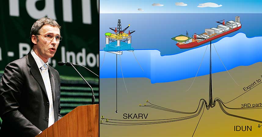 JA TIL SKARV I DAG: Hjemme i Norge ga energi- og milj�komiteen st�tte til utvinning fra Skarv-feltet utenfor Nordland. Forslagsstiller: Regjeringen Stoltenberg II.St�ttet av: Alle partiene p� Stortinget.