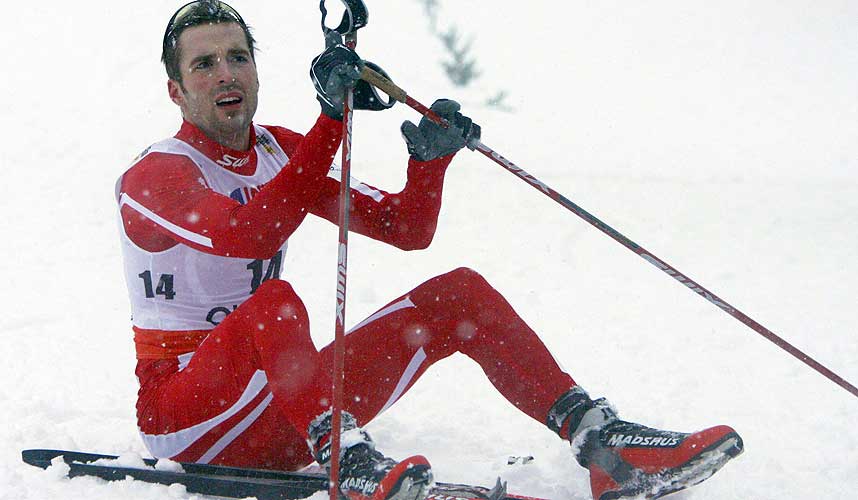 TAPTE SPURTEN: Magnus Moan ble nummer tre etter � ha tapt spurten mot Larry Chappuis Jason og Bill Demong.