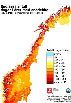 LITE VINTER I FRAMTIDA: Er sp�dommene rett, og klimapanelet mener det er mer enn 90 prosent sansynlighet for at de stemmer, blir Norge et sn�fattig sted i framtida.