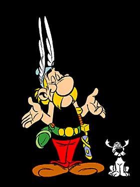 C�SARS HATOBJEKT: I tegneserien Asterix har serieskaperne gjort et poeng av at C�sar omtalte seg selv i tredjeperson. I snakkeboblene blir det et humoristisk poeng n�r diktatoren sier �han� n�r han mener �jeg�.