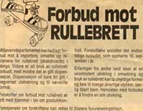 ANNONSERTE FORBUDET: SFT rykket inn annonser i landets aviser for å fortelle om brettforbudet i 1978.