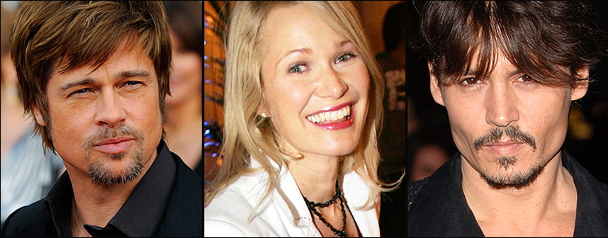 FLOTTE 44-�RINGER: Brad Pitt, Benedicte Adrian og Johnny Depp er alle 44 �r og ser ikke ut til � lide av en t�ff midtlivskrise.