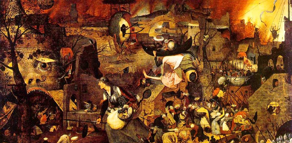 DANTES INFERNO: I middelalderen dukket det opp fryktelige bilder av helvete som kirken fortsatt sliter med � rydde opp i, skriver Biskop Olav Skjevesland. Bildet viser en gruppe kvinner p� vei til helvetet, og er et maleri av Pieter Bruegel 