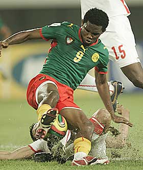 TOPPSCORER: Samuel Eto'o spiller i det afrikanske mesterskapet for Kamerun og er mesterskapets toppscorer med fem m�l s� langt.