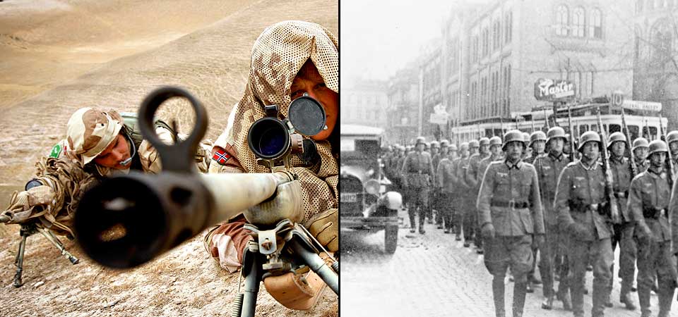 SAMMENLIKNER NORSKE SOLDATER OG NAZISTENES OKKUPASJON: Mens debatten om norske soldater i Afghanistan er under oppseiling i regjeringspartiene, tar partiet R�dt bladet fra munnen.