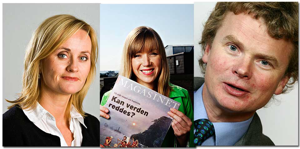 LEDERKABAL: Hege Duckert (til venstre) g�r av som kulturredakt�r og blir kommentator i Dagbladet. Jane Throndsen er ny kultur- og magasinredakt�r, og Lars Helle ny etikkredakt�r.