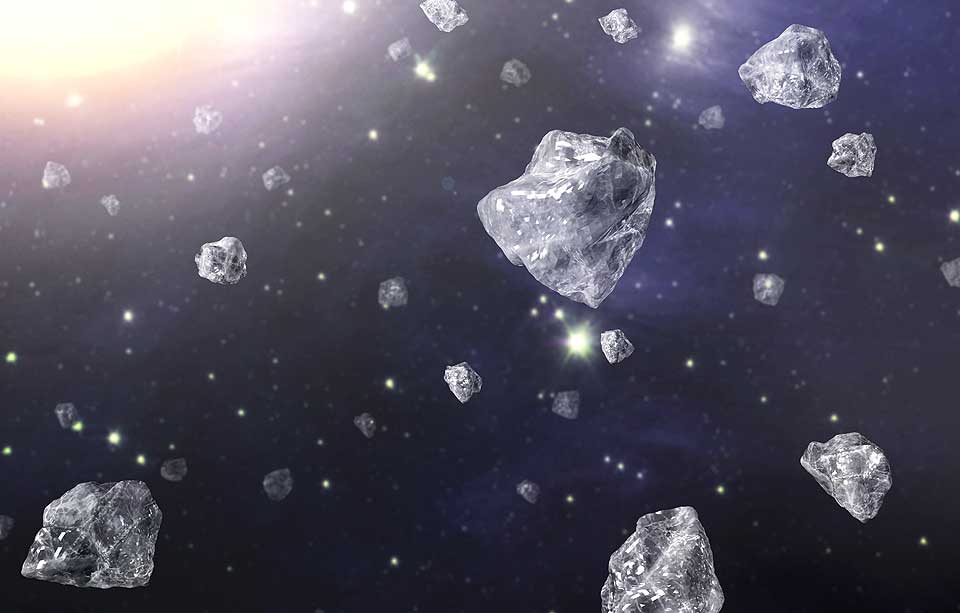 DIAMANTER: Slik ser en NASA-illustrat�r for seg hvordan �rsm� diamanter svever i hopetall rundt en varm stjerne.