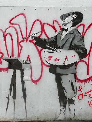 DYR GRAFITTI: Eieren av denne veggen i Portobello Road bestemte seg like godt for å selge den på nettet.