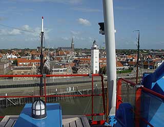 UTSIKT FRA KRANA: Krana i Harlingen kan ogs� styres av gjestene.