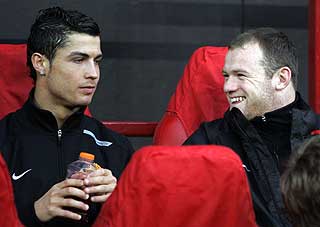 SLAPPET AV P� BENKEN: Cristiano Ronaldo kom aldri inn, mens Wayne Rooney fikk noen minutter i 2. omgang.