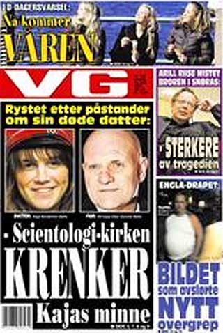 VG: Slik så forsiden av VG ut i dag.