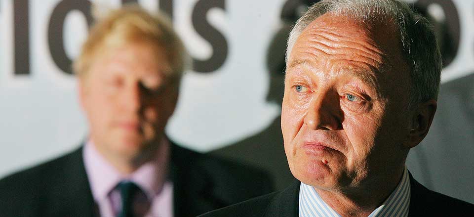 REGIMESKIFTE: Ken Livingstone (foran) m� resignert innse at Boris Johnson tar over.