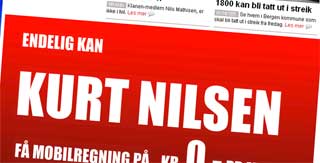 HER ER ANNONSEN: Lå på Bergensavisens nettsted i dag. Det er samme avis som avslørte at Kurt krever annonsen stanset¨.