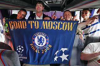 P� PLASS: Supporterne inntok i g�r Moskva.