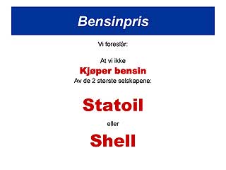 PROTESTAKSJON: Dette er hovedbudskapet i en epostaksjon som n� oppfordrer til boikott for � skape priskrig.