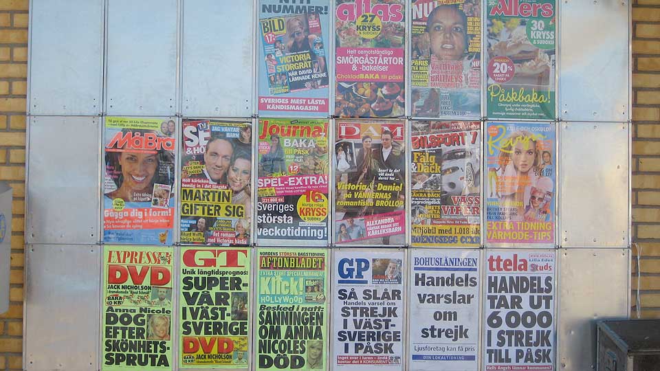 MYE KJENDISERI: Men svenske avisers l�psedler fokuserer lite p� sex.
