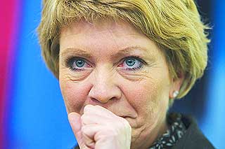 I TR�BBEL: Olje- og energiminister �slaug Haga.