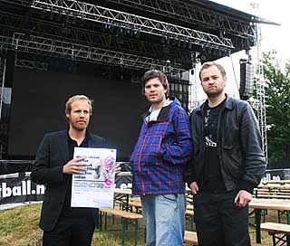 H�PER P� �RLIG FESTIVAL: Presseansvarlig Sondre Sommerfelt og arrang�rene Magnus Ulvik og Gaute Haaversen Westhassel h�per Oslo Live kan avholdes hvert �r.