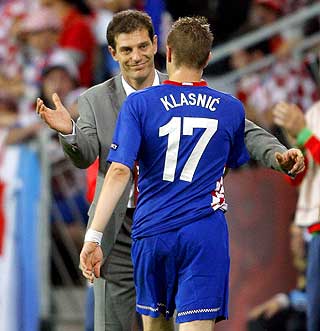 TAKKET AV BILIC: Ivan Klasnic ligger fortsatt i konflikt med Werder Bremen etter nyreproblemene, men i dag hadde han en god kamp.