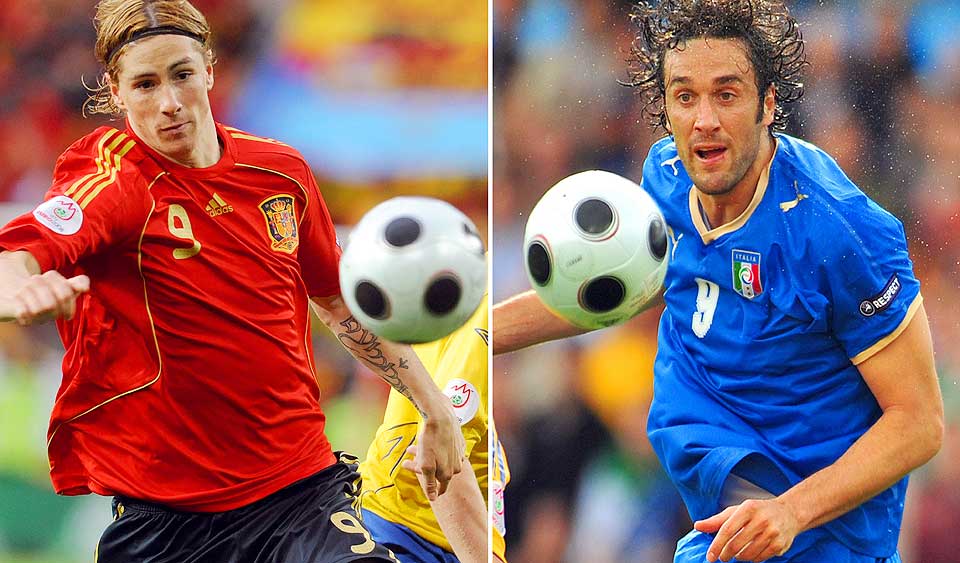 DUELL I DUELLEN: Med historien i minne b�r Spanias Fernando Torres frykte kvelden mer enn Italias Lucas Toni.