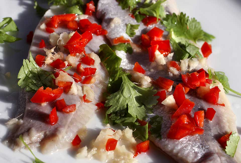 Liten friskus: Sild med chili og lime.