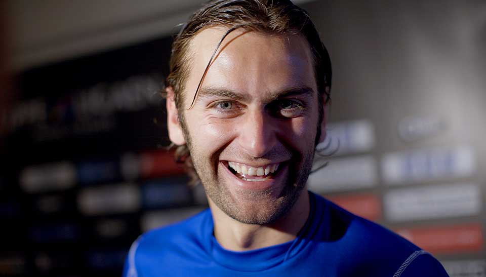OVERTIDSHELT: Magne Hoseth avgjorde for Molde fem minutter p� overtid i annen ekstraomgang. Da er det grunn til � glise.