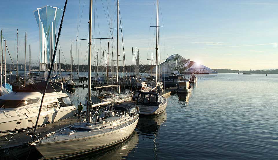 VISJONEN: Om arkitekt Finn Sandm�l f�r det som han vil, blir dette utsikten mot Hoved�ya.
