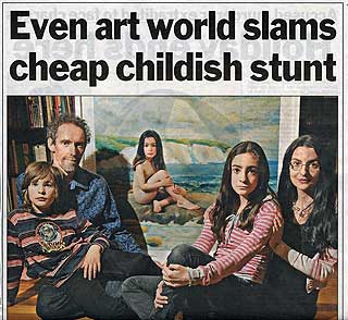 MEDIEKRIG: Ogs� folk internt i kunstmilj�et slakter bruken av ei 6 �r gammel, naken, forsidepike. Direkt�r ved Museum of Contemporary Art, Liz Ann Macgregor, mener forsidebildet har skadet kunstmilj�et med sin �sjokktaktikk�.
