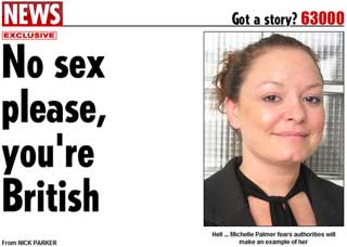 VENNLIGST INGEN SEX: Saken om Michelle Palmer er bredt omtalt i britiske medier.