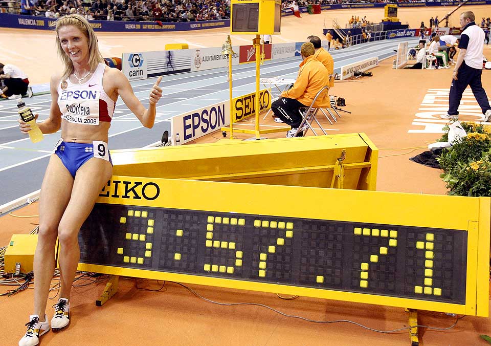SUSPENDERT FRA OL: Sju russiske medaljekandidater er suspendert for � ha beskyldt for � ha forfalsket og byttet om p� urinpr�ver under pr�vetaking. Jelena Soboleva kaller det hele en planlagt provokasjon.